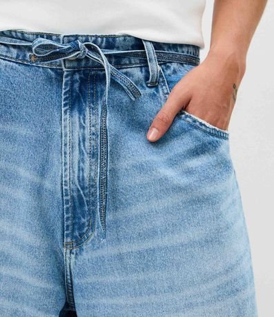 Bermuda Jorts Super Baggy en Jeans con Cinturón Lazo 4