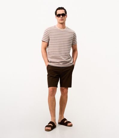 Bermuda Slim en Sarga con Elastano