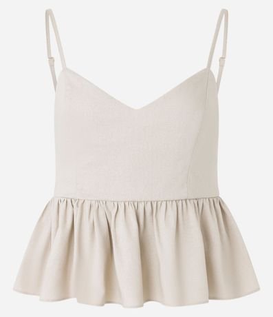 Blusa Peplum en Viscolino con Escote V y Lastex 7