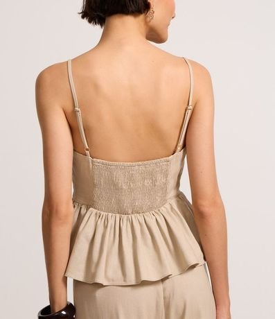 Blusa Peplum en Viscolino con Escote V y Lastex 5