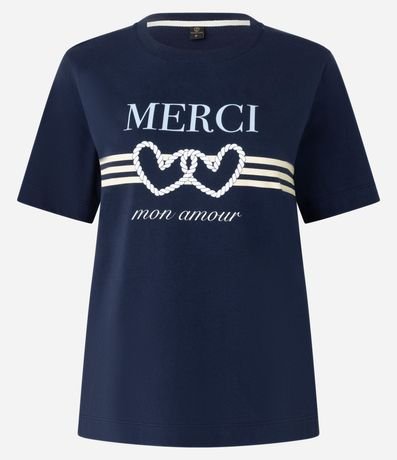 Remera en Algodón con Estampa Merci 5