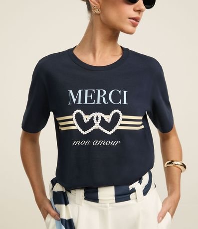 Remera en Algodón con Estampa Merci 3