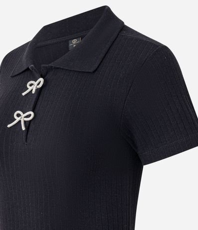 Blusa Acanalada en Algodón con Lazos Brillantes 7