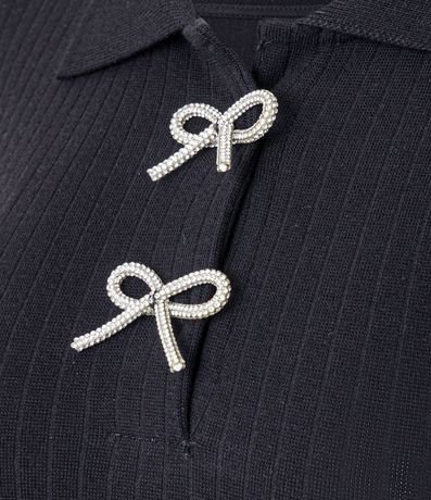 Blusa Acanalada en Algodón con Lazos Brillantes 8