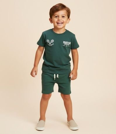 Remera Infantil con Estampa Frente y Espalda Tennis Vibes - Talle 1 a 6 años