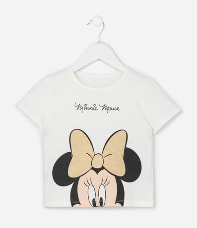 Remera Infantil con Estampa Minnie con Lazo Brillante - Talle 1 a 6 años