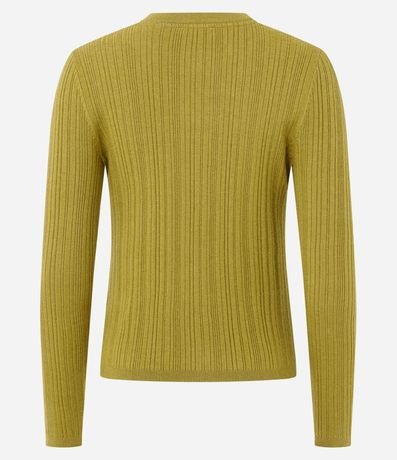 Cardigan Básico Ajustado en Punto Canelado 7