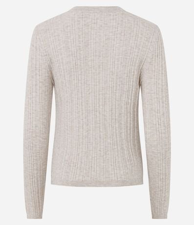 Cardigan Básico Ajustado en Punto Canelado 7