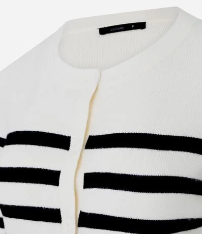 Cardigan Corto en Punto con Estampa Rayada 6