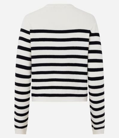 Cardigan Corto en Punto con Estampa Rayada 7