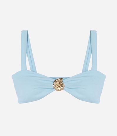 Bikini Top Bandeau en Microfibra Texturizada con Adornos de Caracol 5