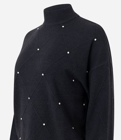 Suéter en Punto con Cuello Mediano y Aplicación de Lunares 2