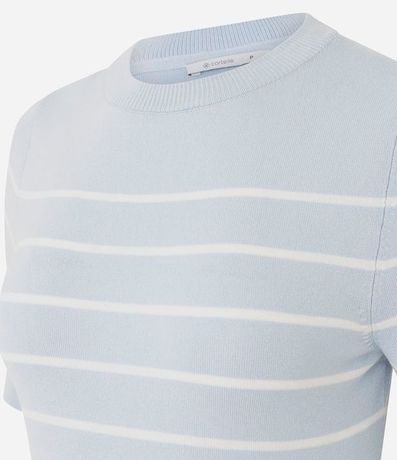 Blusa Manga corta en Punto con Estampa Rayada 6