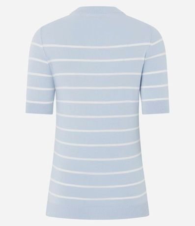Blusa Manga corta en Punto con Estampa Rayada 7