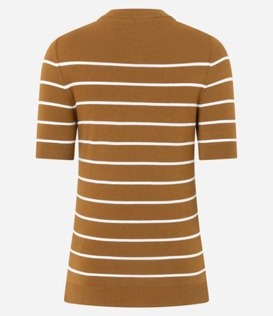 Blusa Manga corta en Punto con Estampa Rayada 5