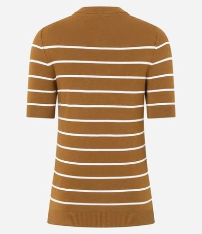 Blusa Manga corta en Punto con Estampa Rayada 4