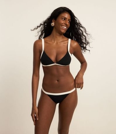 Bikini Bombacha Colaless en Microfibra Texturizada con Cintura Contrastante 1
