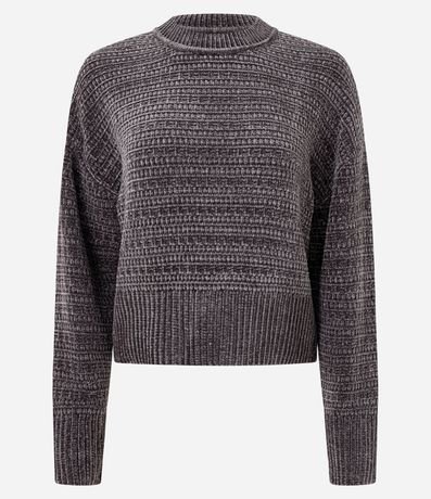 Suéter Regular y Texturizado en Punto Chenille