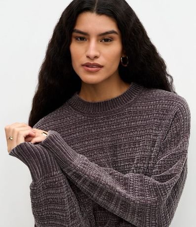 Suéter Regular y Texturizado en Punto Chenille