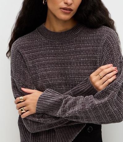 Suéter Regular y Texturizado en Punto Chenille 4