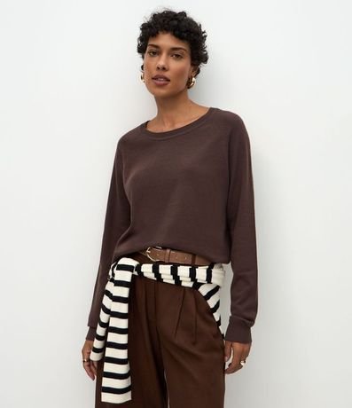 Suéter en Punto con Cuello Redondo