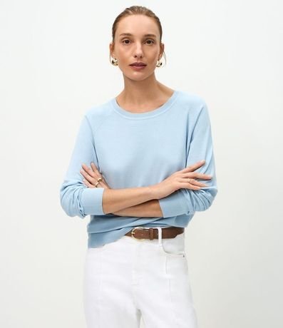 Suéter en Punto con Cuello Redondo