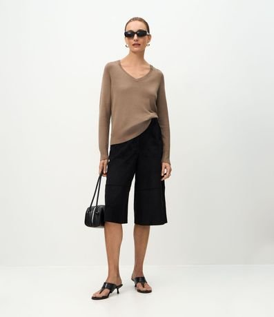 Blusa Básica en Punto Leve con Escote V 2