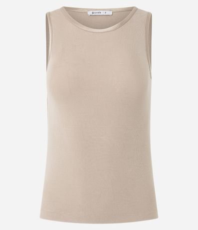 Blusa Básica en Viscosa con Cuello Redondo