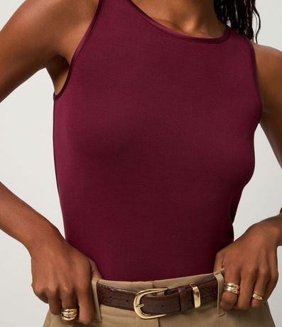 Blusa Básica en Viscosa con Cuello Redondo 4