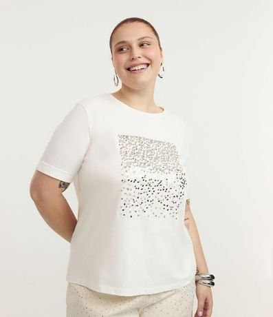 Blusa en Algodón con LLuvia de Lentejuela Curve & Plus Size