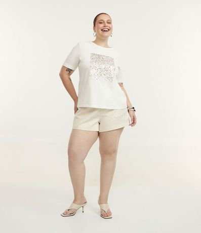 Blusa en Algodón con LLuvia de Lentejuela Curve & Plus Size 2