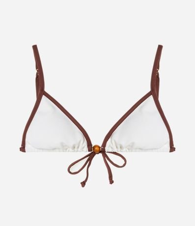 Bikini Top Triangular Fruncido en Microfibra con Bies Contrastante 5