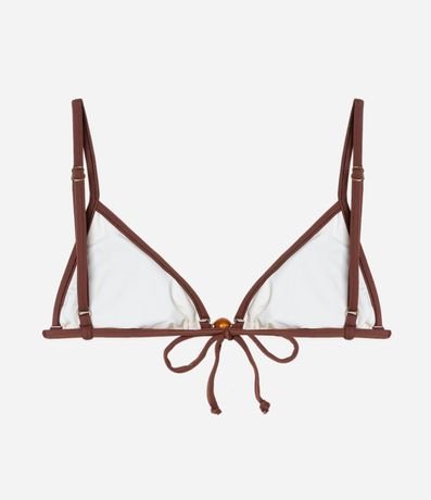 Bikini Top Triangular Fruncido en Microfibra con Bies Contrastante 6