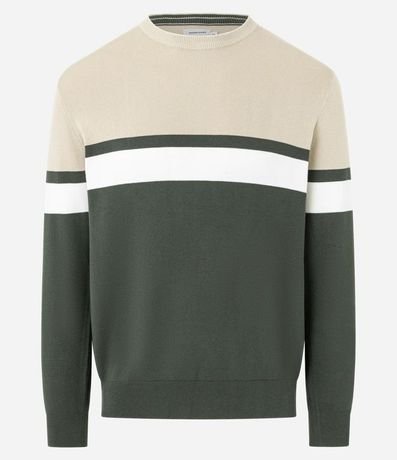 Suéter Regular en Viscosa con Bloques de Color 5