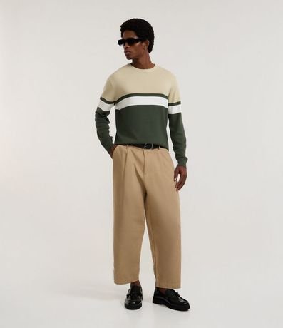 Suéter Regular en Viscosa con Bloques de Color 2