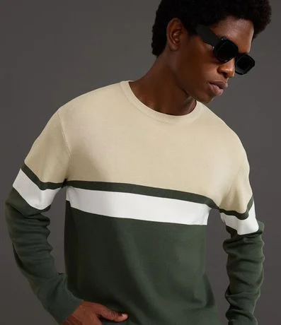 Suéter Regular en Viscosa con Bloques de Color 3