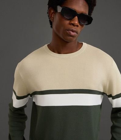 Suéter Regular en Viscosa con Bloques de Color 4