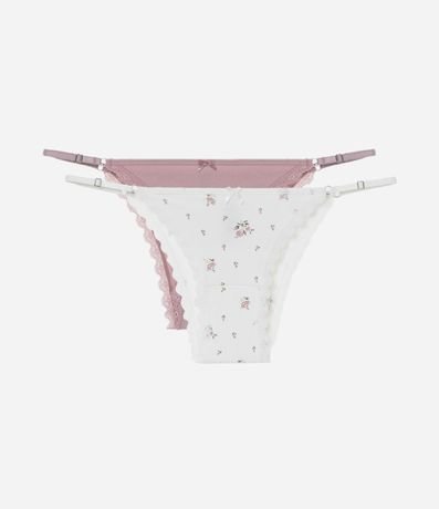 Kit 02 Bombachas Colaless en Algodón con Encaje en las Sisas 1