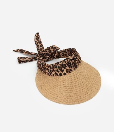 Visera de Papel con Pañuelo Estampado Animal Print Leopardo