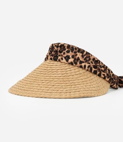 Visera de Papel con Pañuelo Estampado Animal Print Leopardo 2