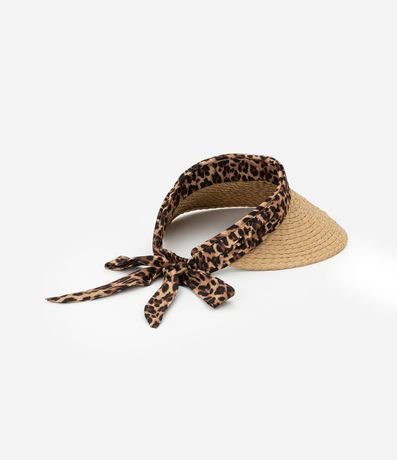 Visera de Papel con Pañuelo Estampado Animal Print Leopardo 4