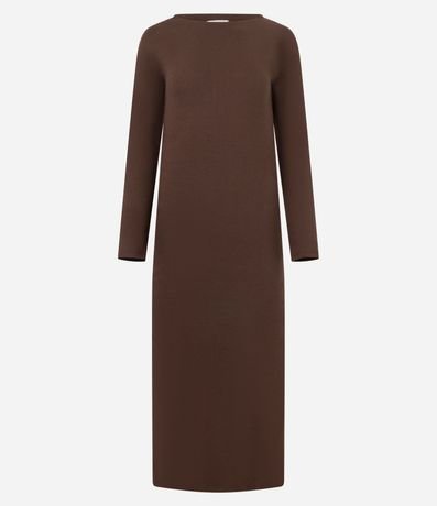 Vestido Reto Midi en Cotton con Encaje en la Bajo 5