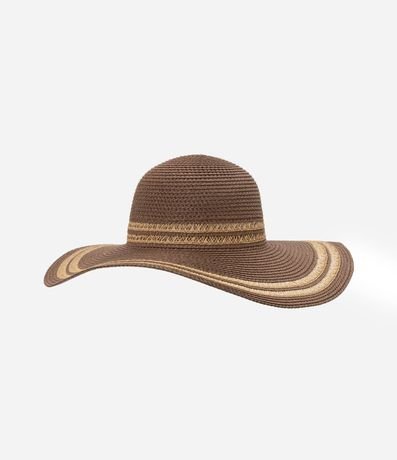 Sombrero de Palha con Aba Grande con Detalhamento Bicolor 2