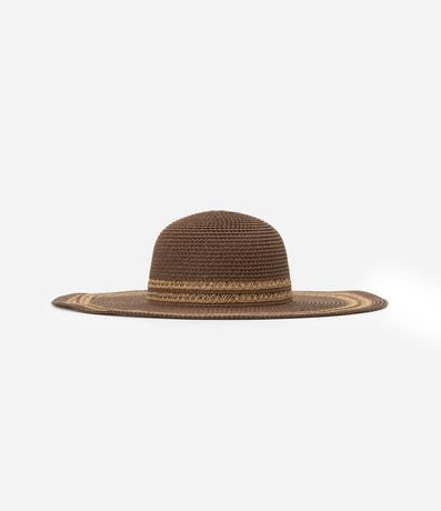 Sombrero de Palha con Aba Grande con Detalhamento Bicolor 3
