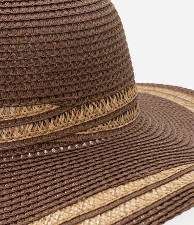 Sombrero de Palha con Aba Grande con Detalhamento Bicolor 5
