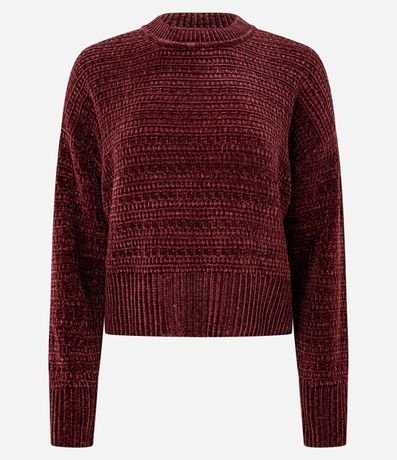 Suéter Regular y Texturizado en Punto Chenille