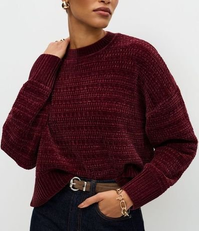 Suéter Regular y Texturizado en Punto Chenille 4