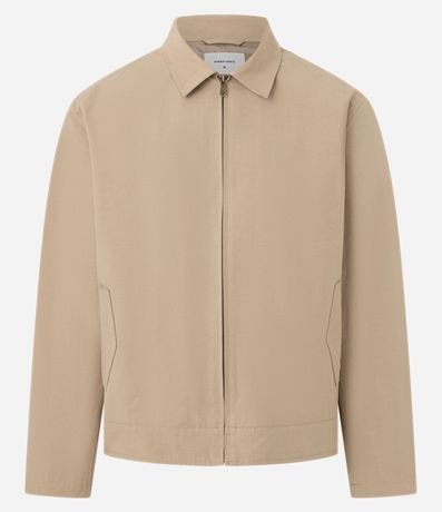 Campera en Sarga con Cuello Inglés y Bolsillos 10