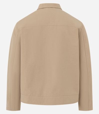 Campera en Sarga con Cuello Inglés y Bolsillos 11