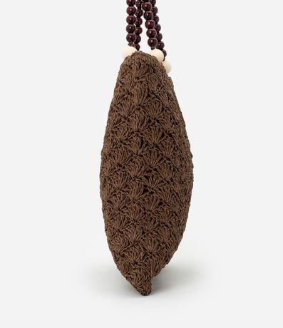 Bolsa de Playa en Paja con Lunares de Madera en las Asas 3